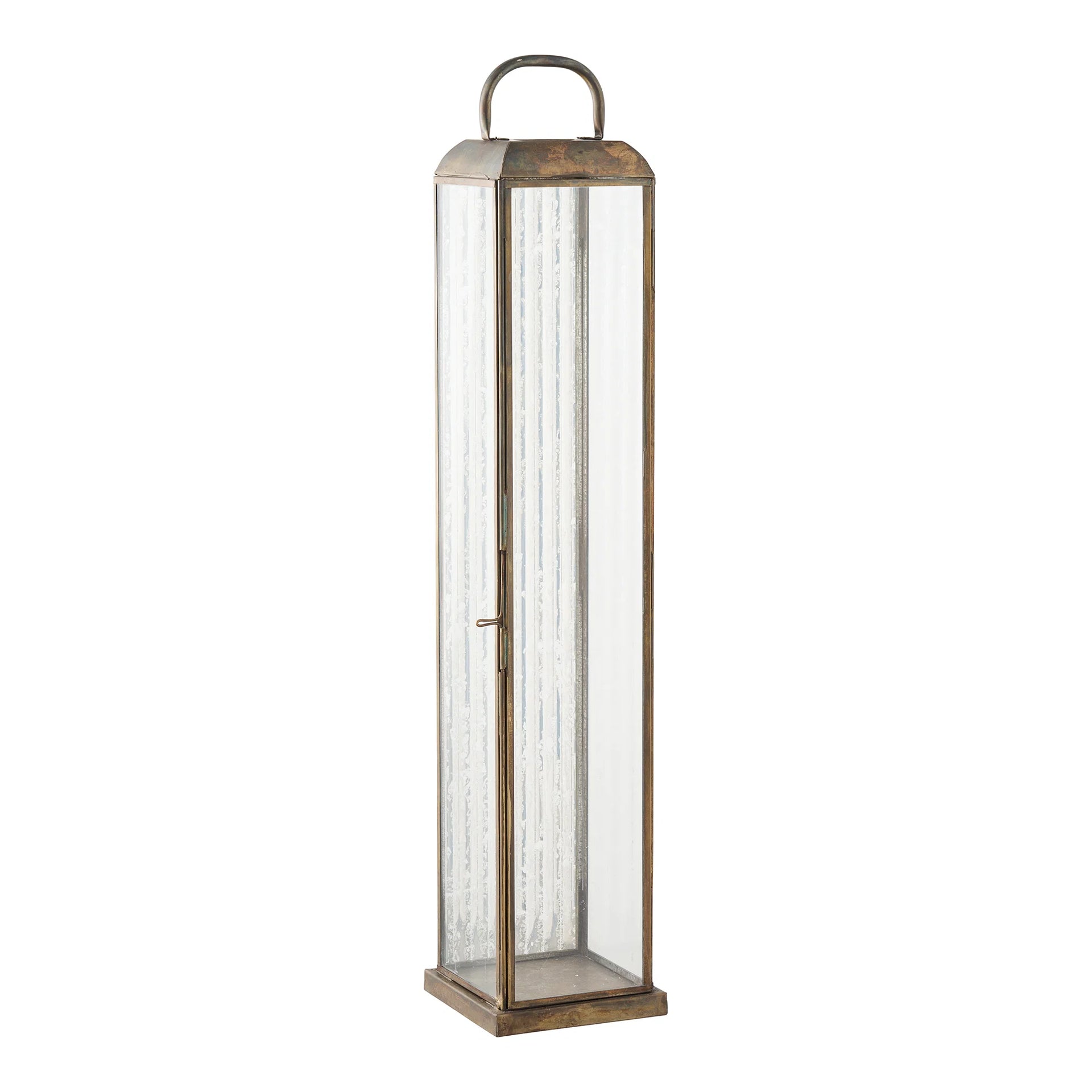Lanternă Herslev - sticlă, metal - look antice din alamă