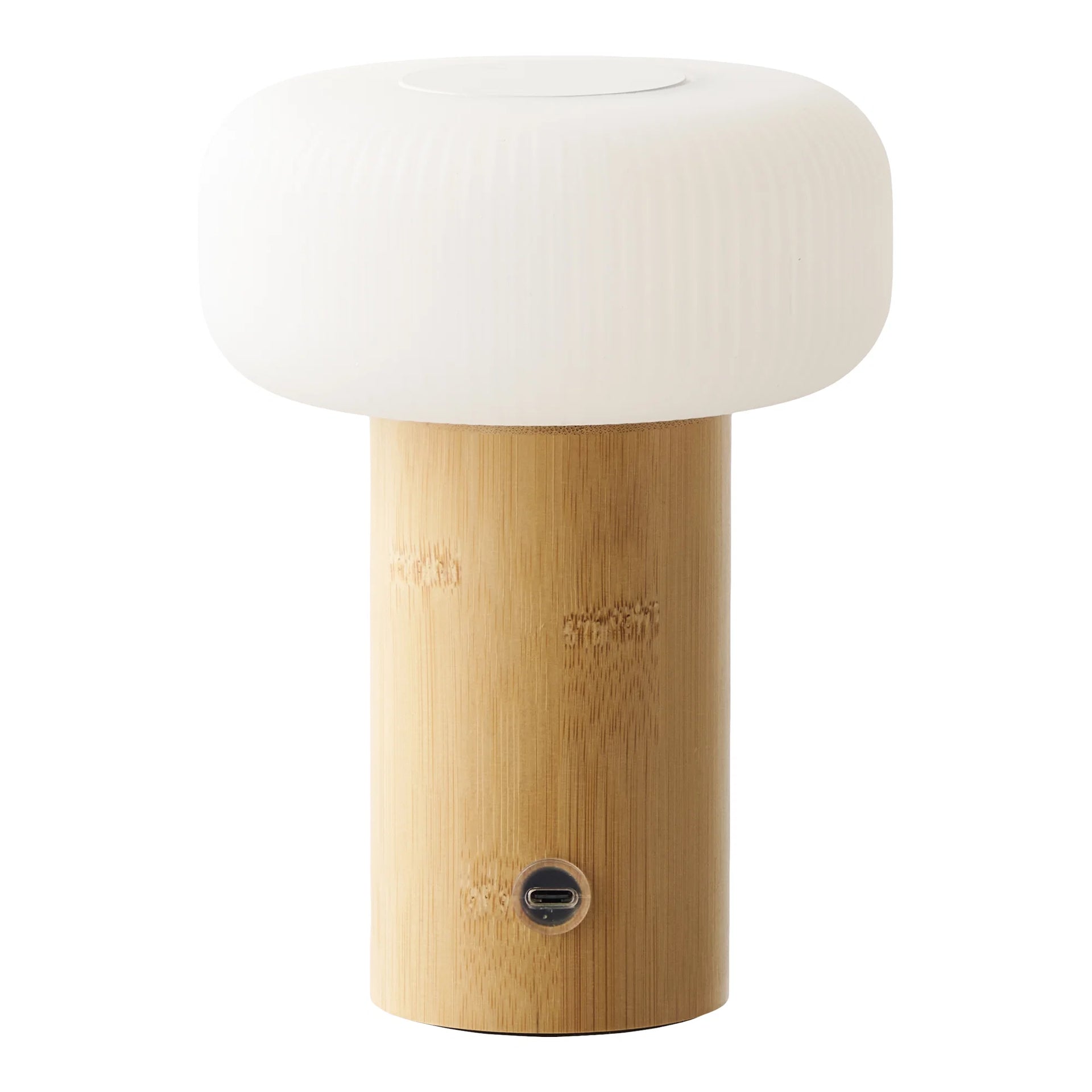 Lampa de masă Stafford - metal, PE, bambus - naturală / albă