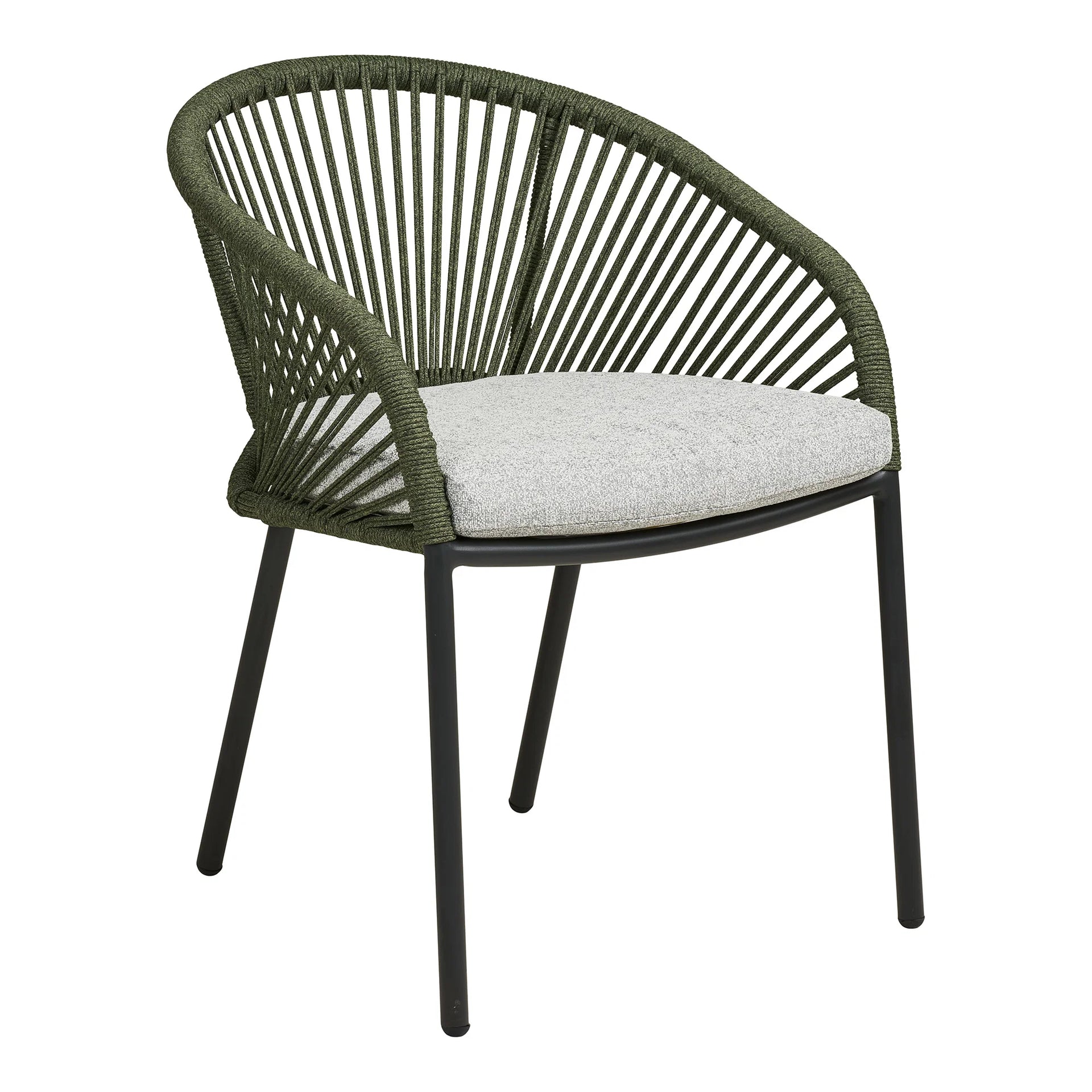 Scaunul de masă Novella - aluminiu, poliester - gri / verde