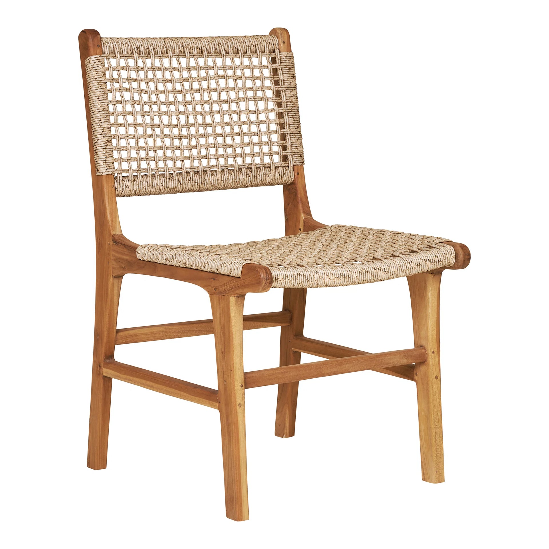 Scaun de masă Derby - Teak, PE Rattan - Natural