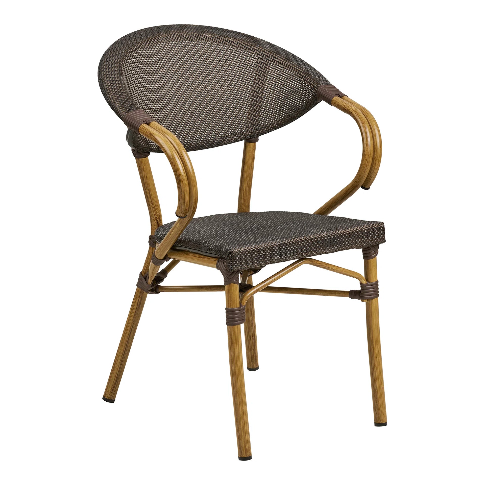 Scaun de masă Calda - textil, aluminiu - maro închis