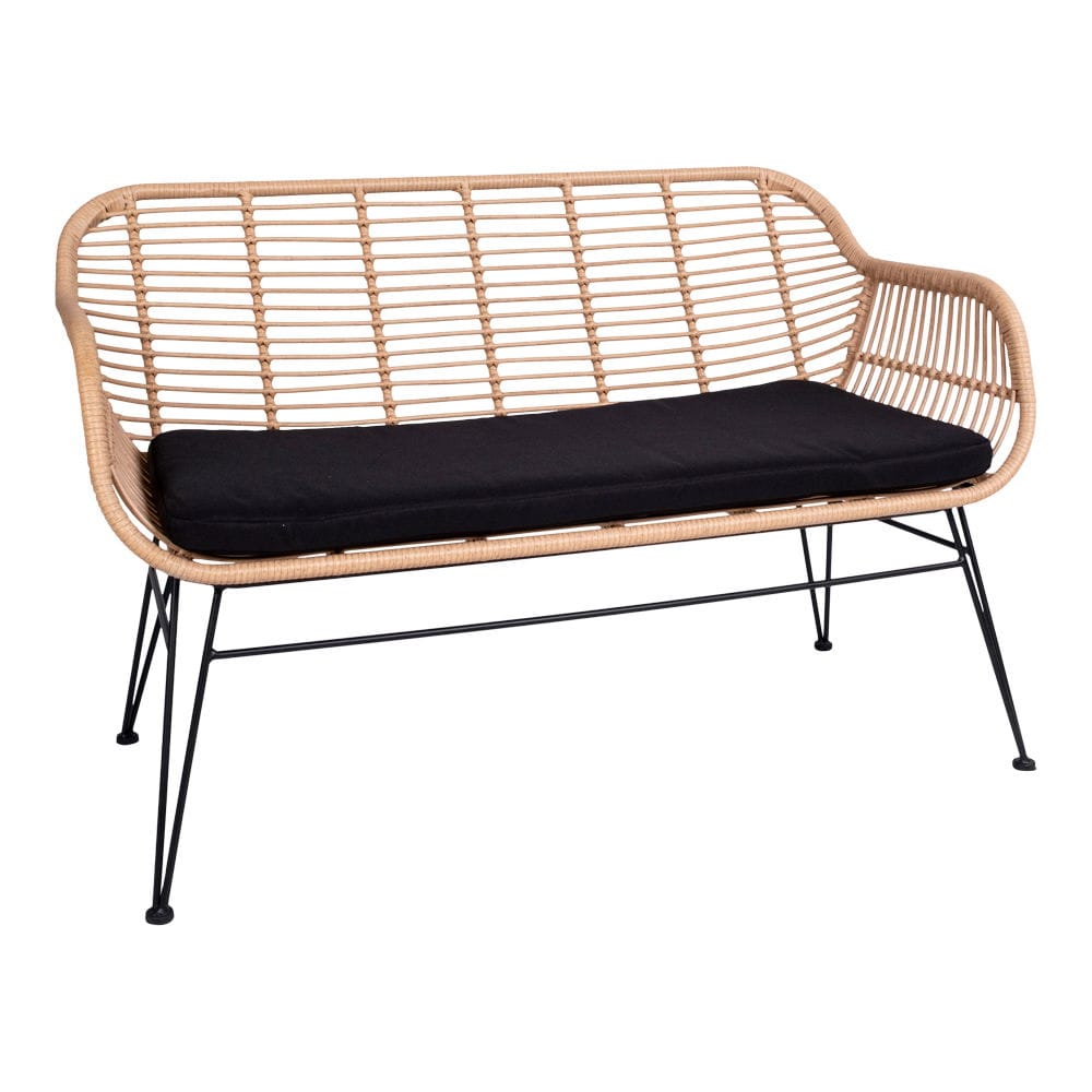 DIVANO IN POLYRATTAN CON CUSCINO NATURALE