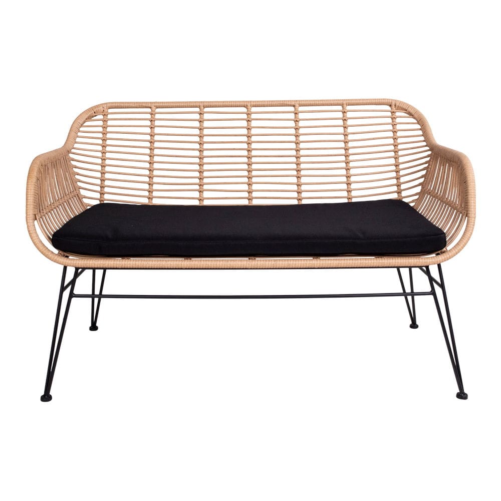 DIVANO IN POLYRATTAN CON CUSCINO NATURALE