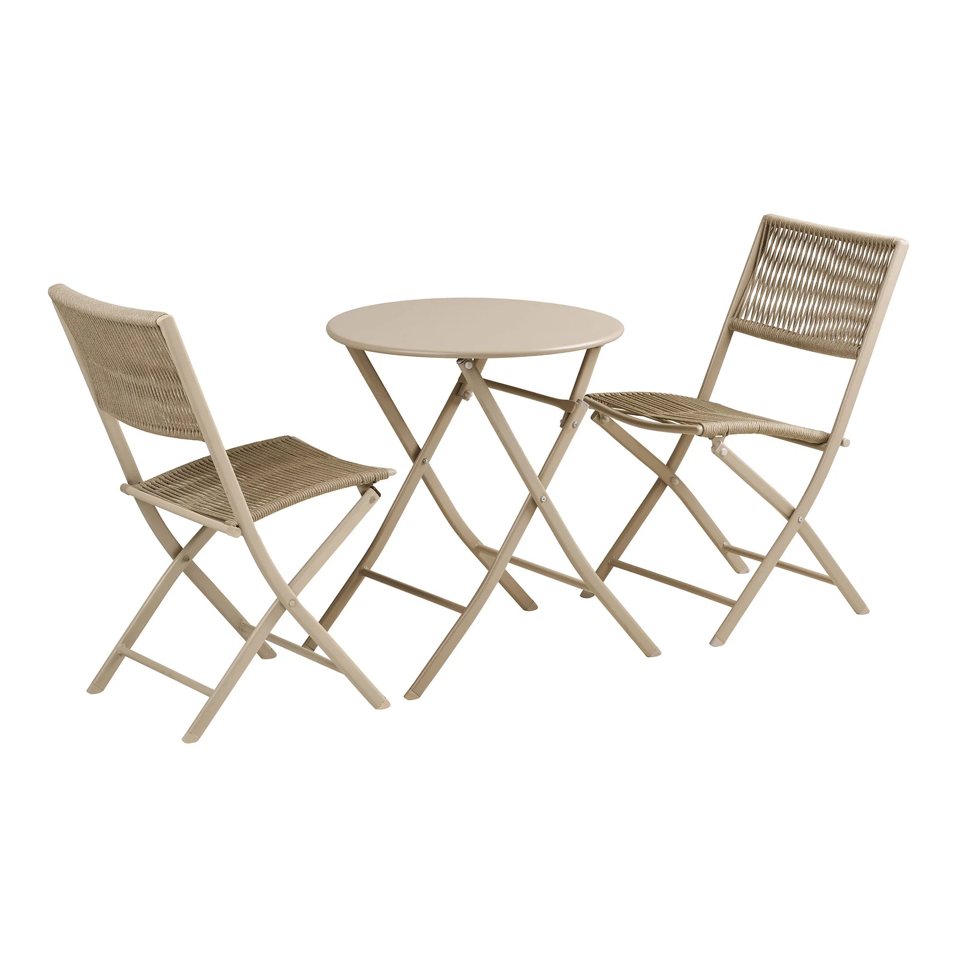 Arcas Bistro Set - frânghie, oţel - Taupe