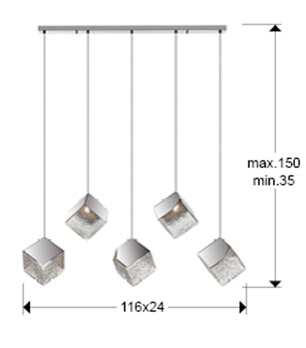 Lampă Priscila 5L., Crom