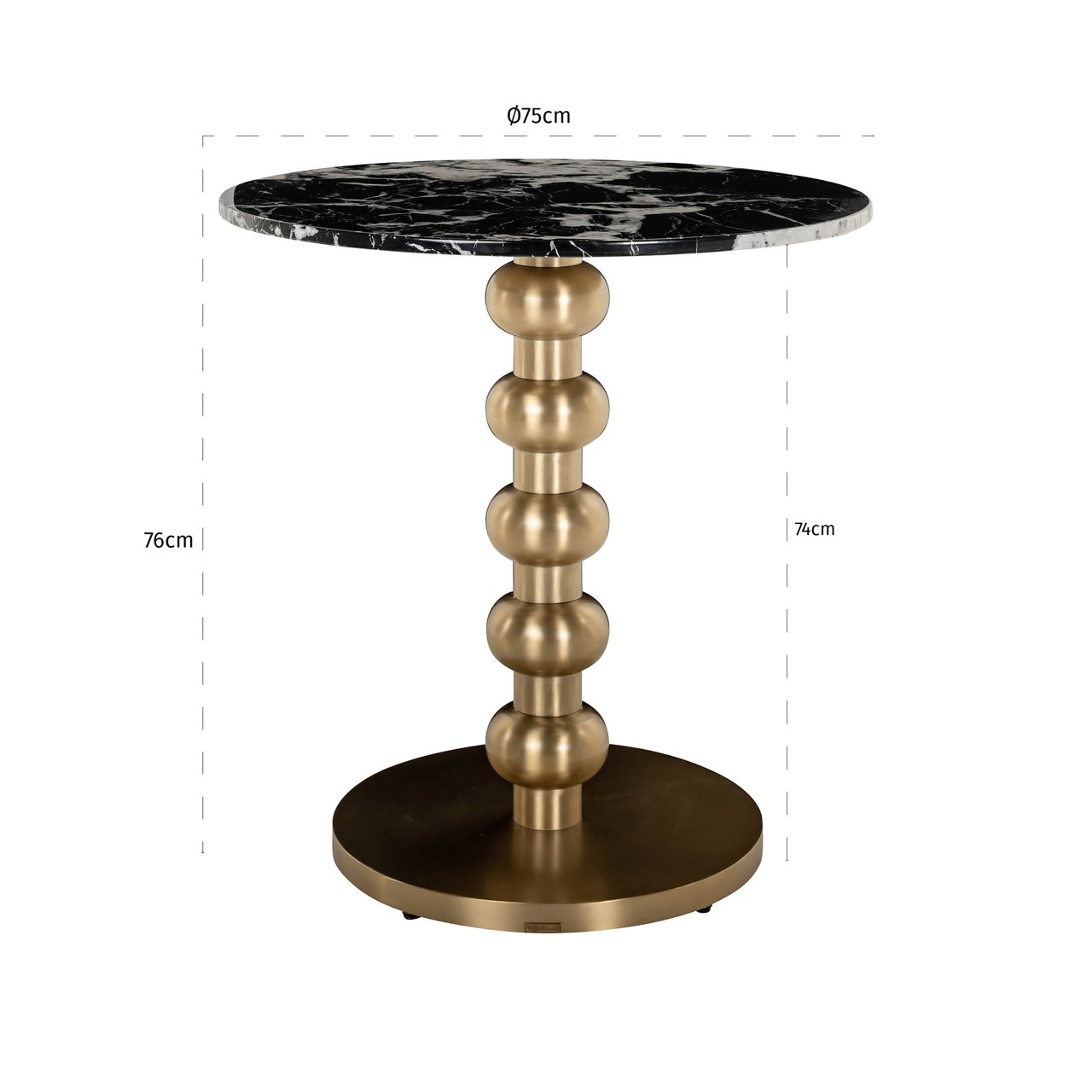 Bistro Table Witlox Black/Gold 75ø