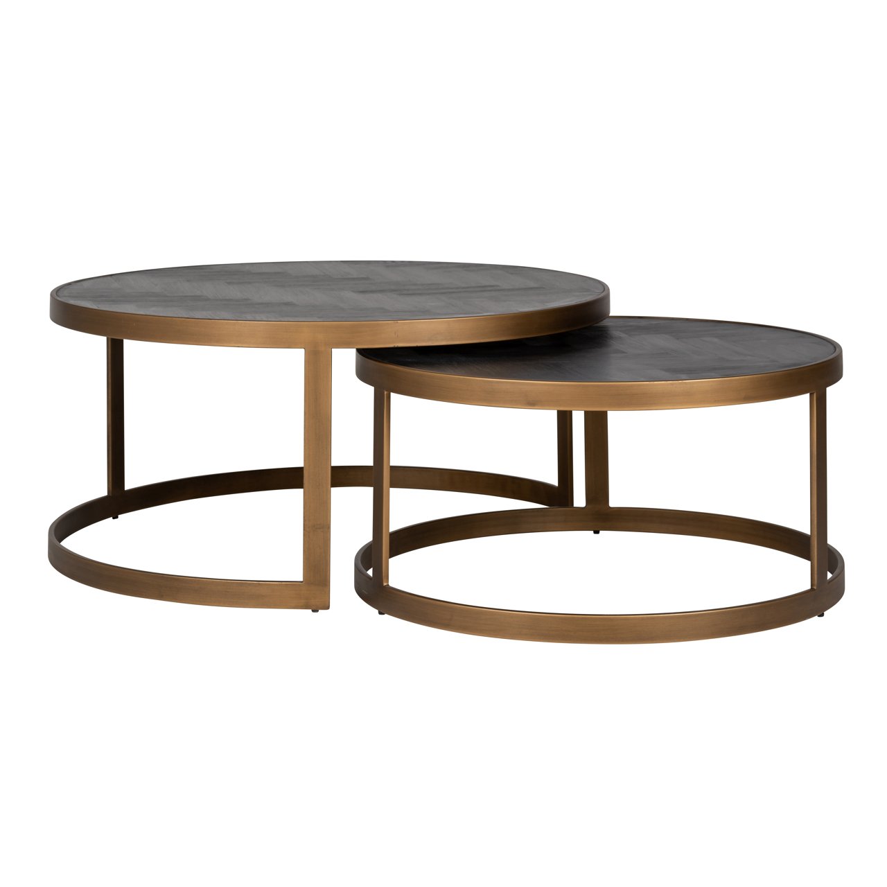 Coffee Table Blackbone Brass Black Rustic (Set Of 2)