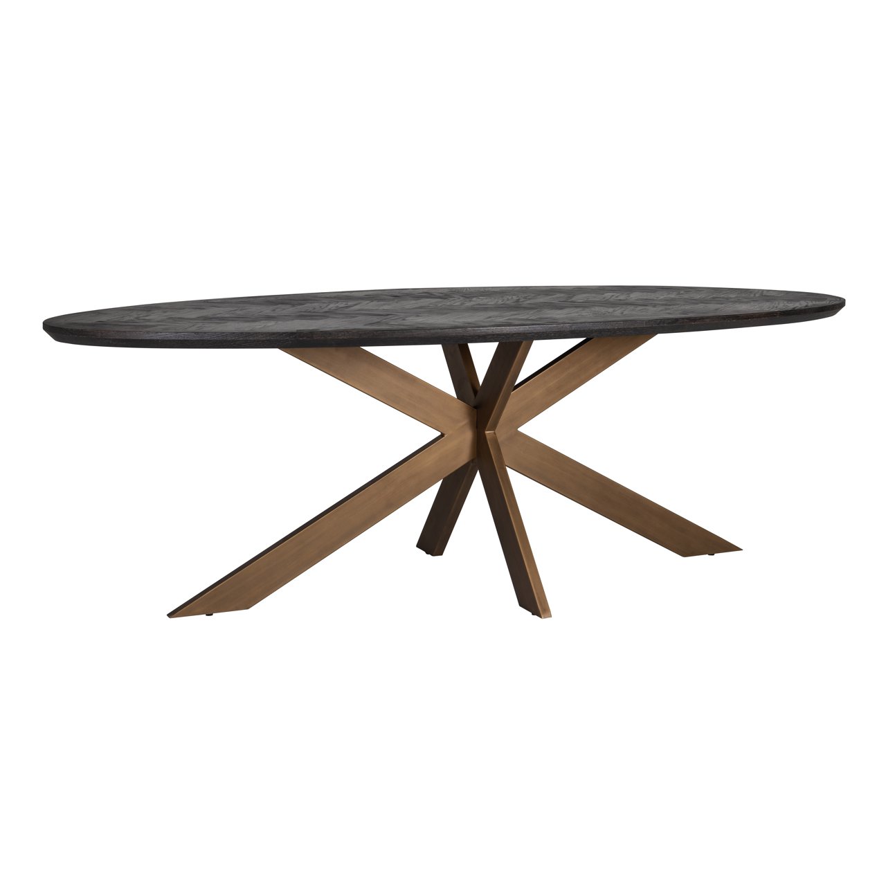 Dining Table Blackbone Brass Black Rustic Oval 230