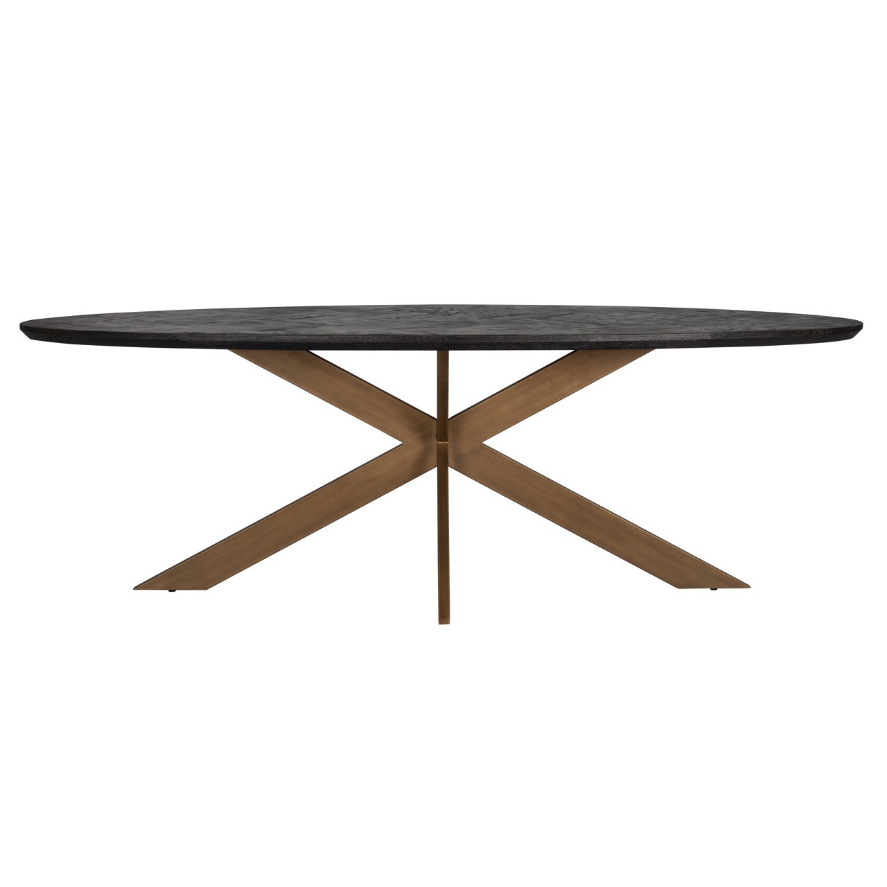 Dining Table Blackbone Brass Black Rustic Oval 230