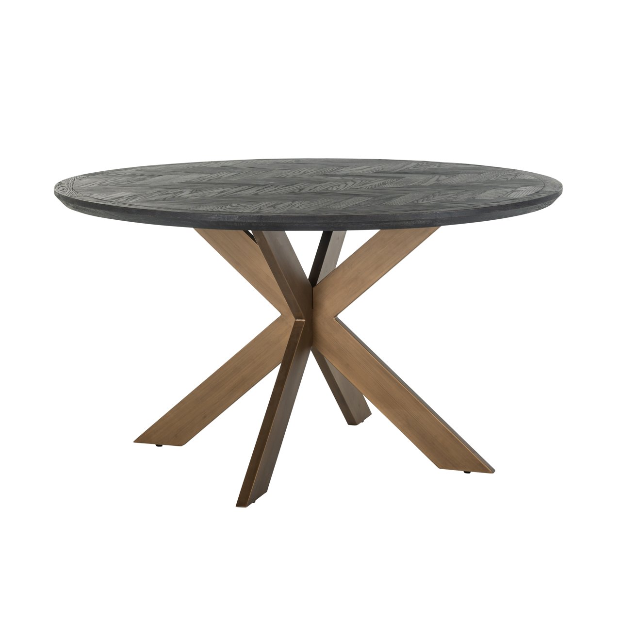 Dining Table Blackbone Brass Black Rustic 140ø