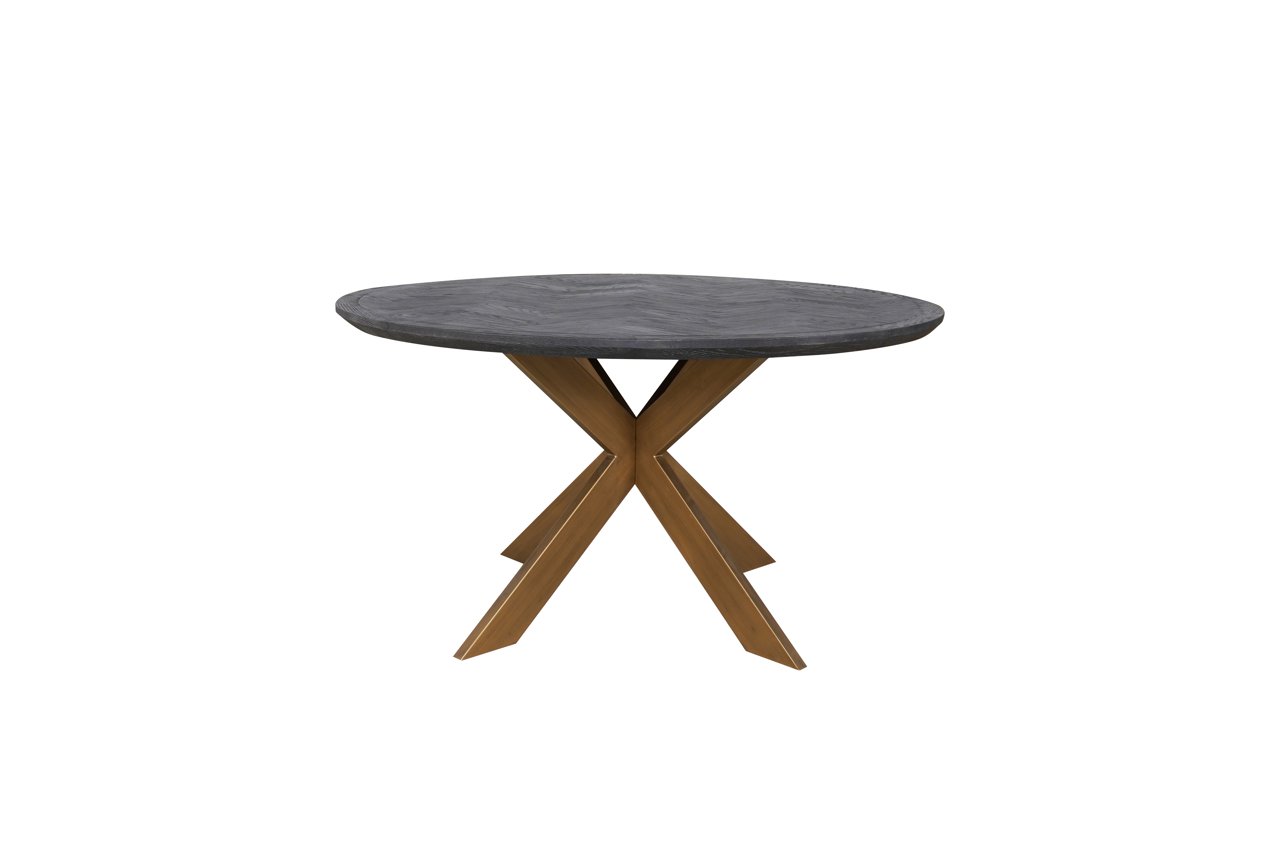 Dining Table Blackbone Brass Black Rustic 140ø