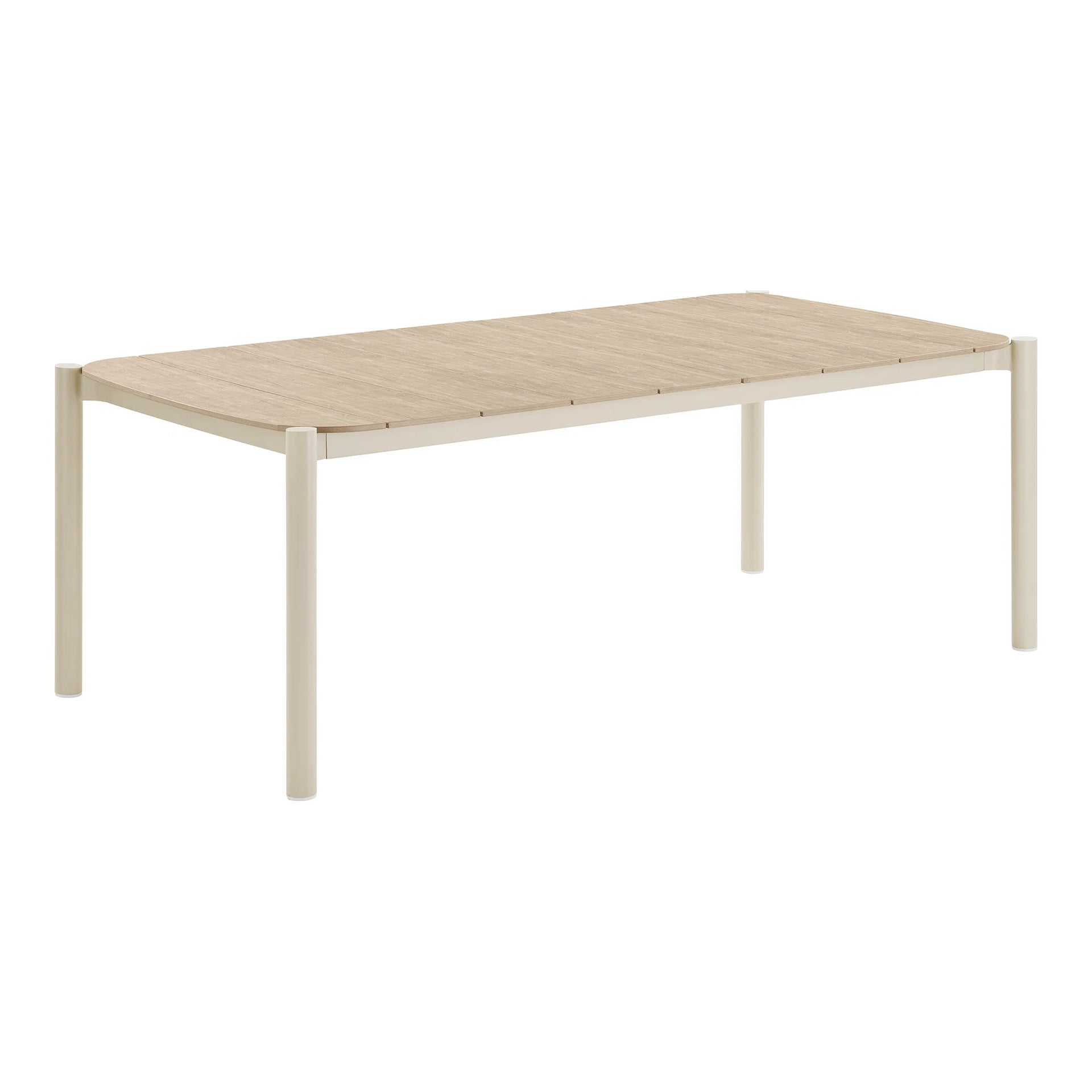 Masa de masă Abela - non-lemn (PE), aluminiu - nisip / natural