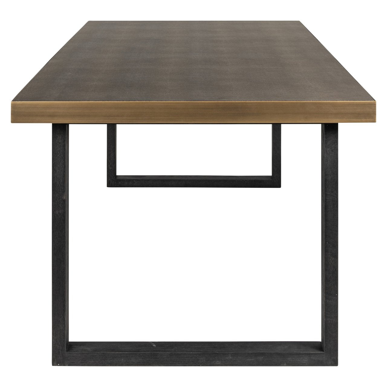 Dining Table Bloomville Brass Shagreen Incl. Glass Top 200