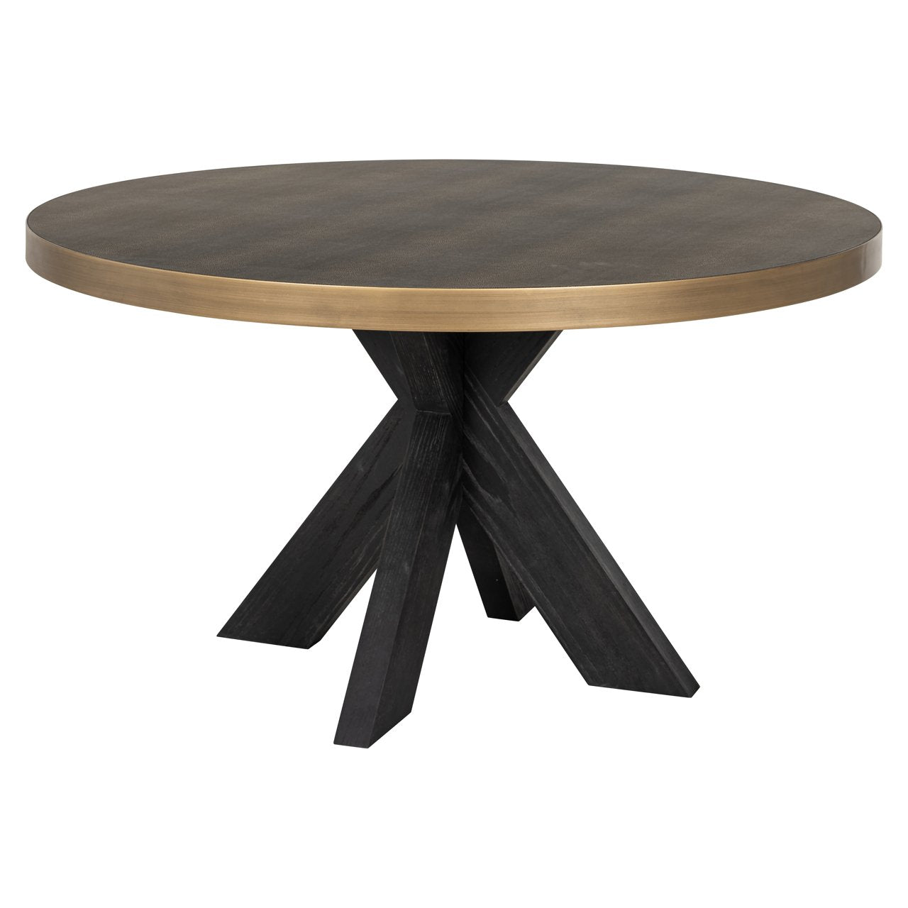 Dining Table Bloomville Brass Shagreen Incl. Glass Top 140 – elegant modern dining