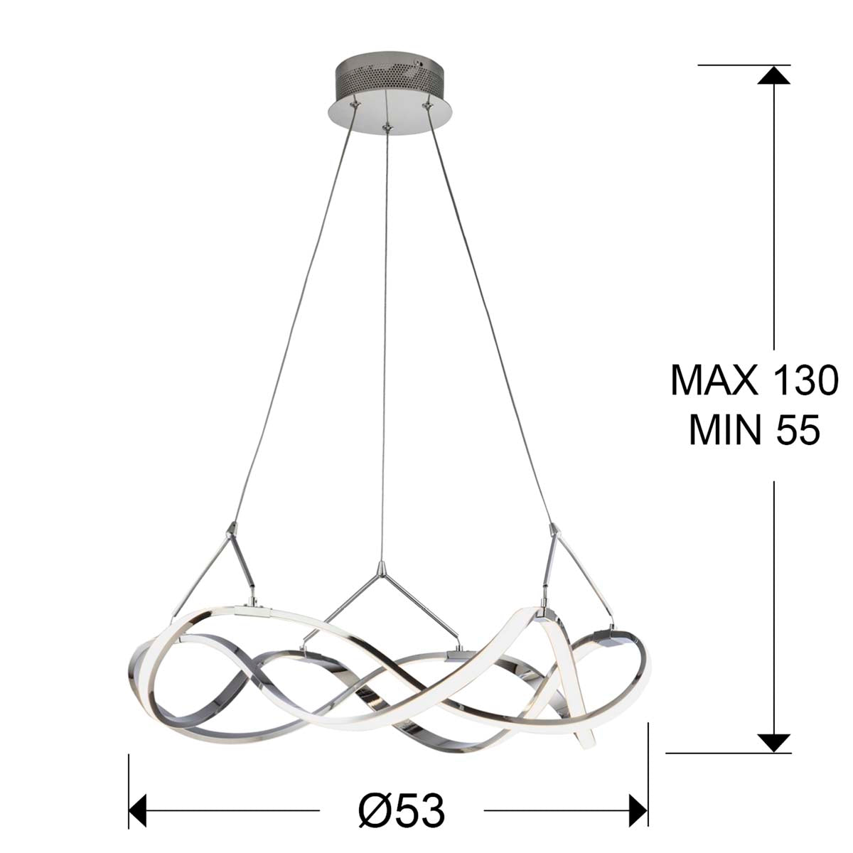 Lampă LED MOLLY 53 cm, crom
