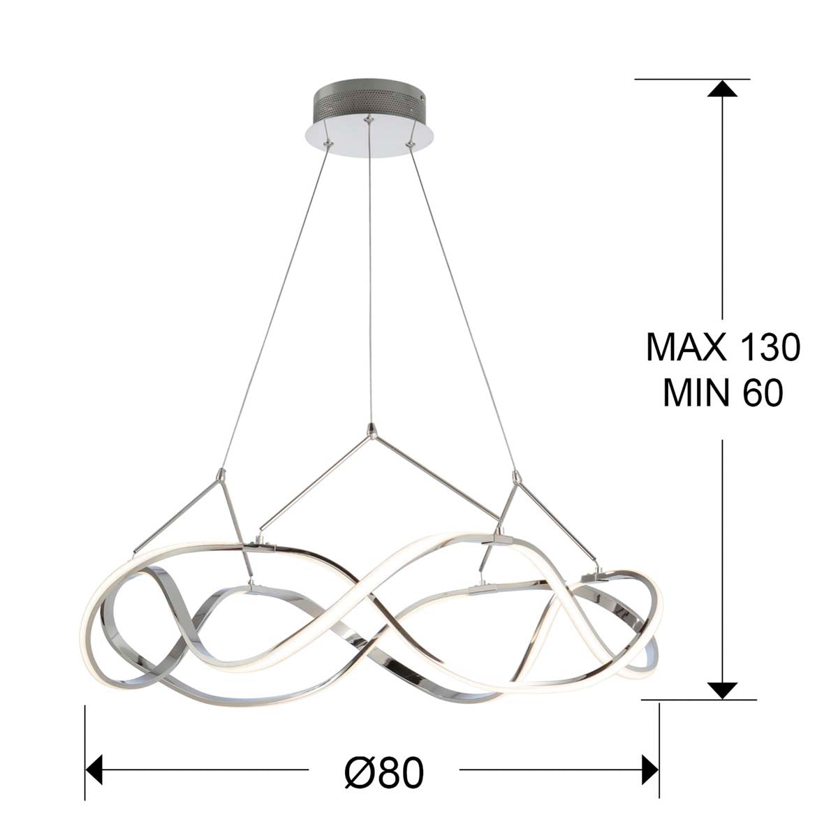 Lampă LED MOLLY 80 cm, crom