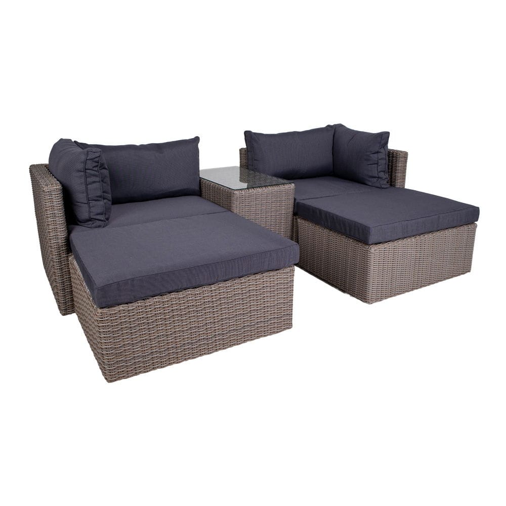 SET LOUNGE DIN POLYRATTAN GRI