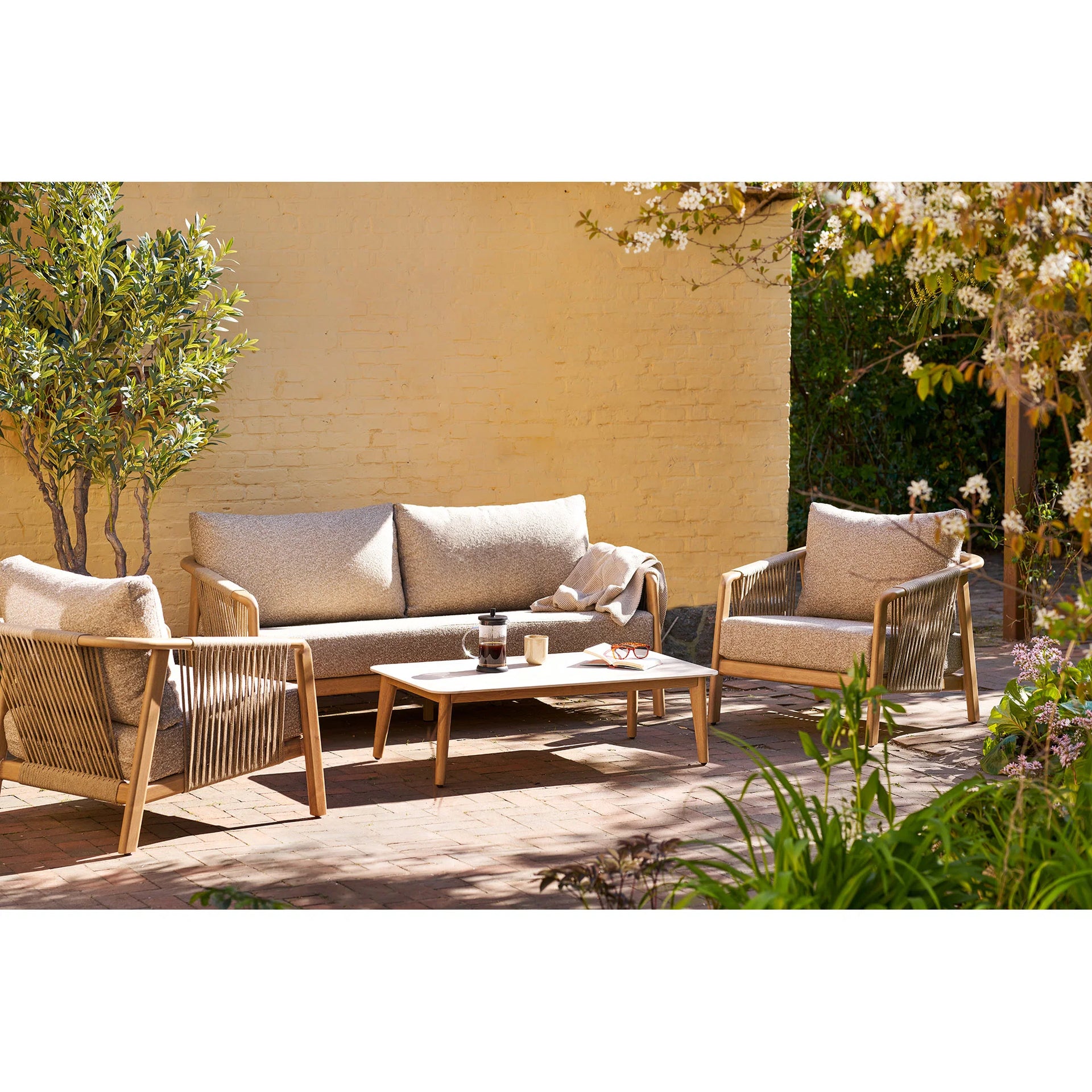 Set Fargo Lounge - din aluminiu, poliester - Taupe