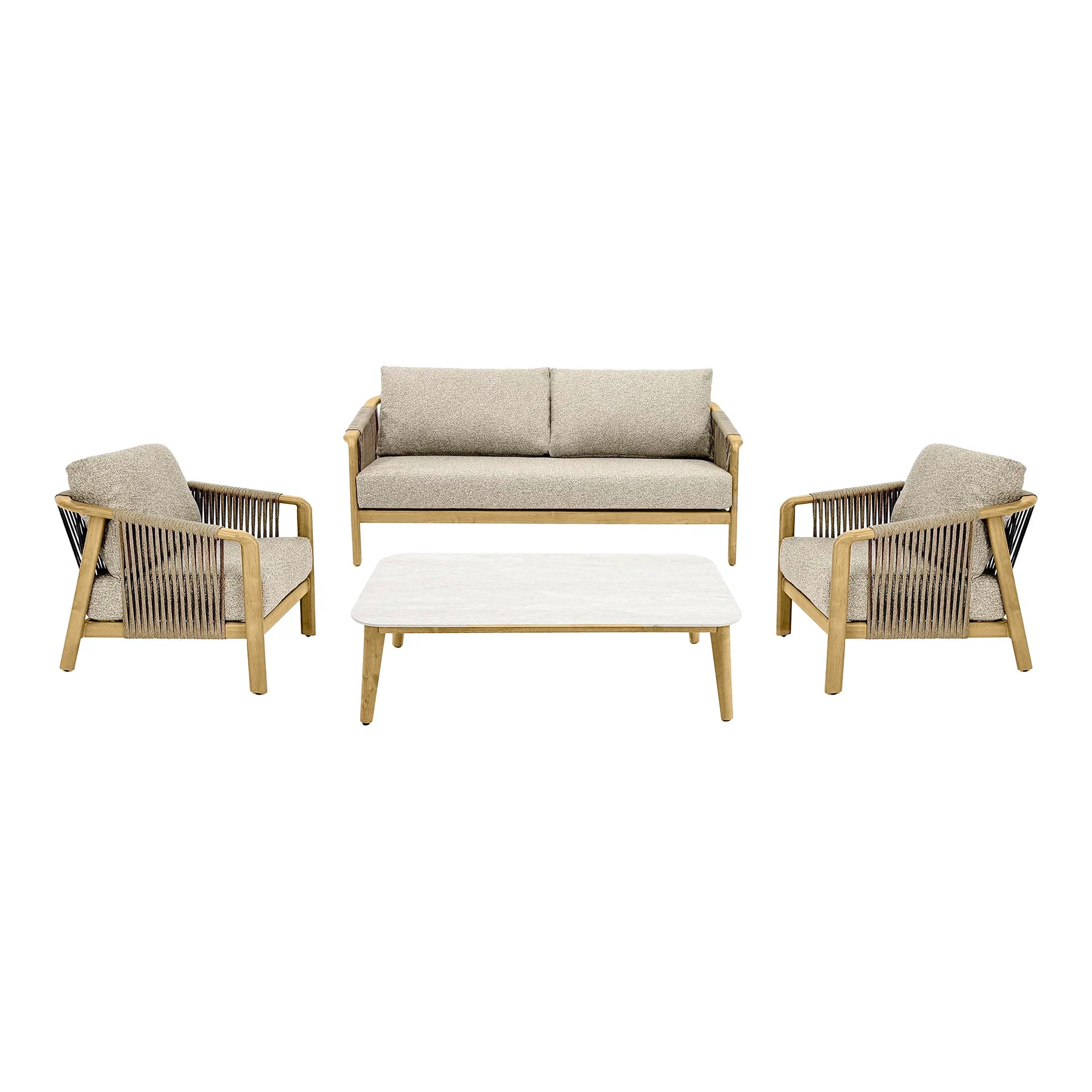Set Fargo Lounge - din aluminiu, poliester - Taupe