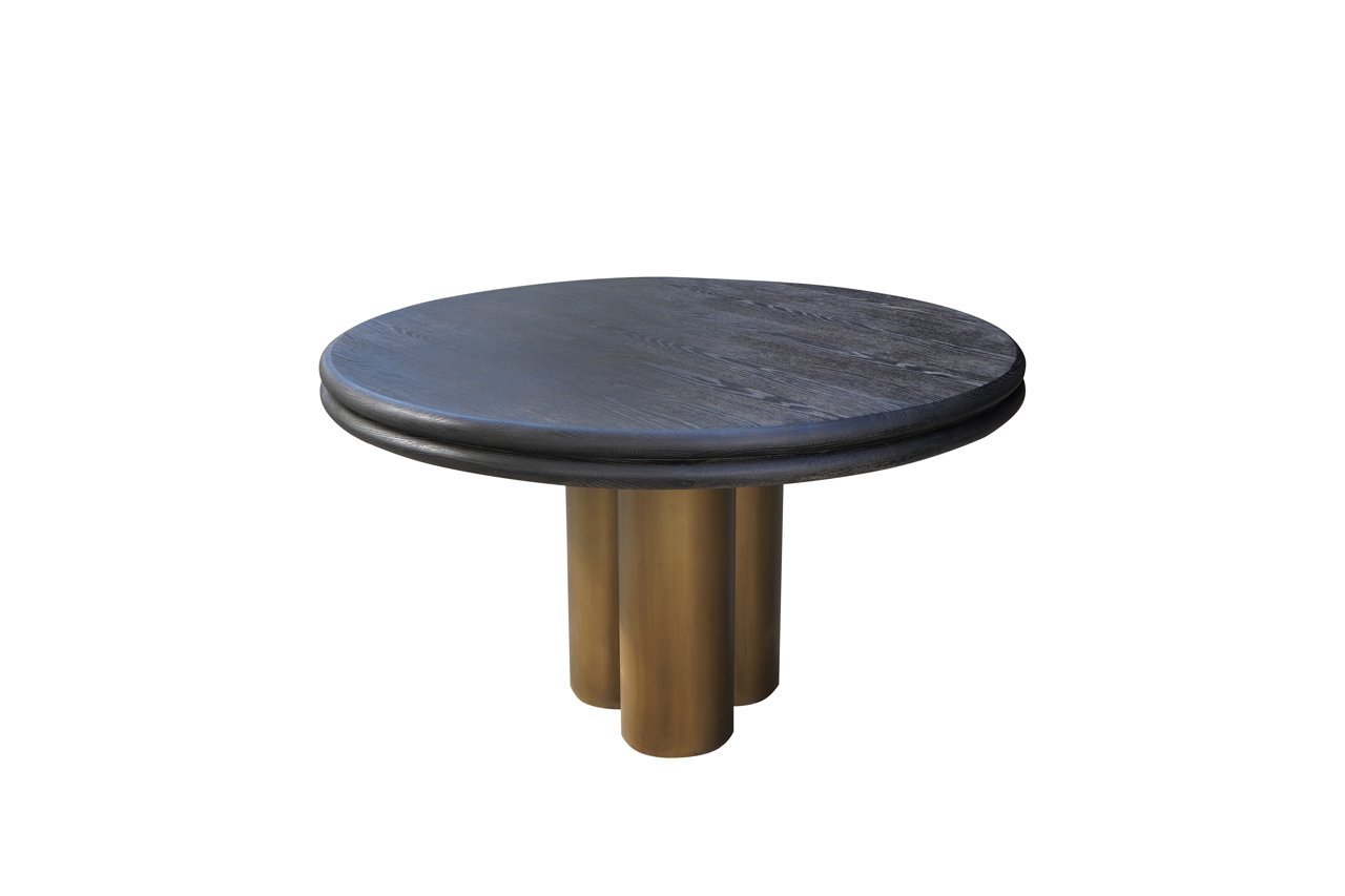 Dining Table Macaron Black Rustic 130ø