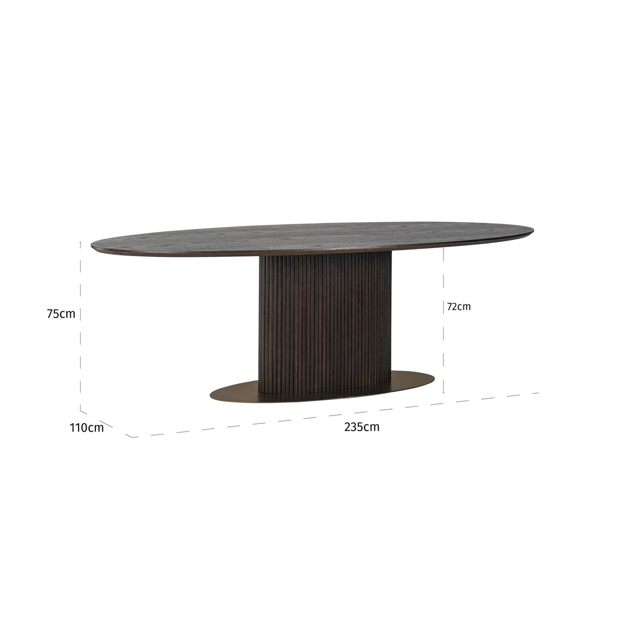 Dining Table Luxor Brown Oval 235