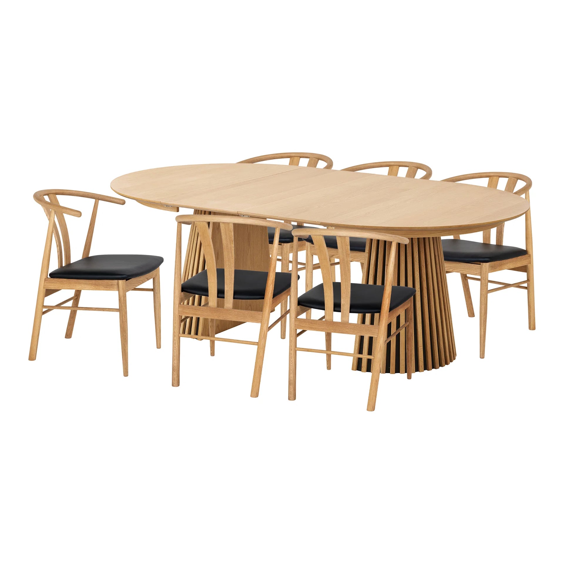 Set de mese Osaka și Artenara - furnir de stejar, MDF, PU - Stejar / Natura / Negru