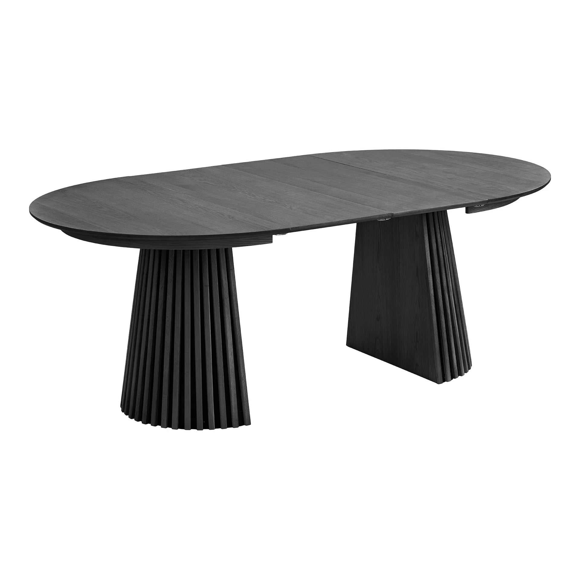 Set de mese Osaka și Agustin - furnir de stejar, MDF, lemn de fag, PU - negru
