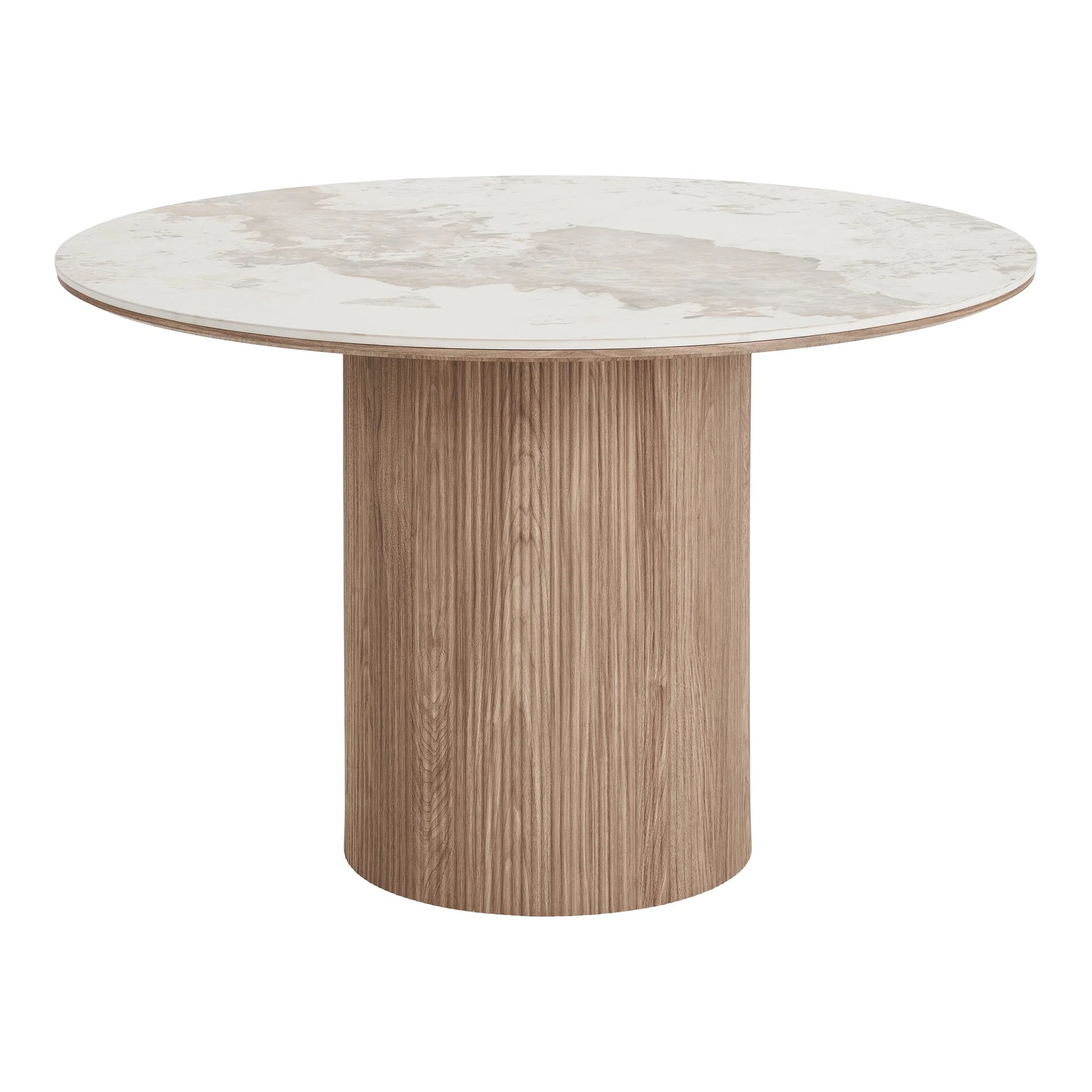 Set de mese Athens și Agustin - ceramică, MDF, hârtie decorativă, lemn de stejar - alb / maro închis / afumat