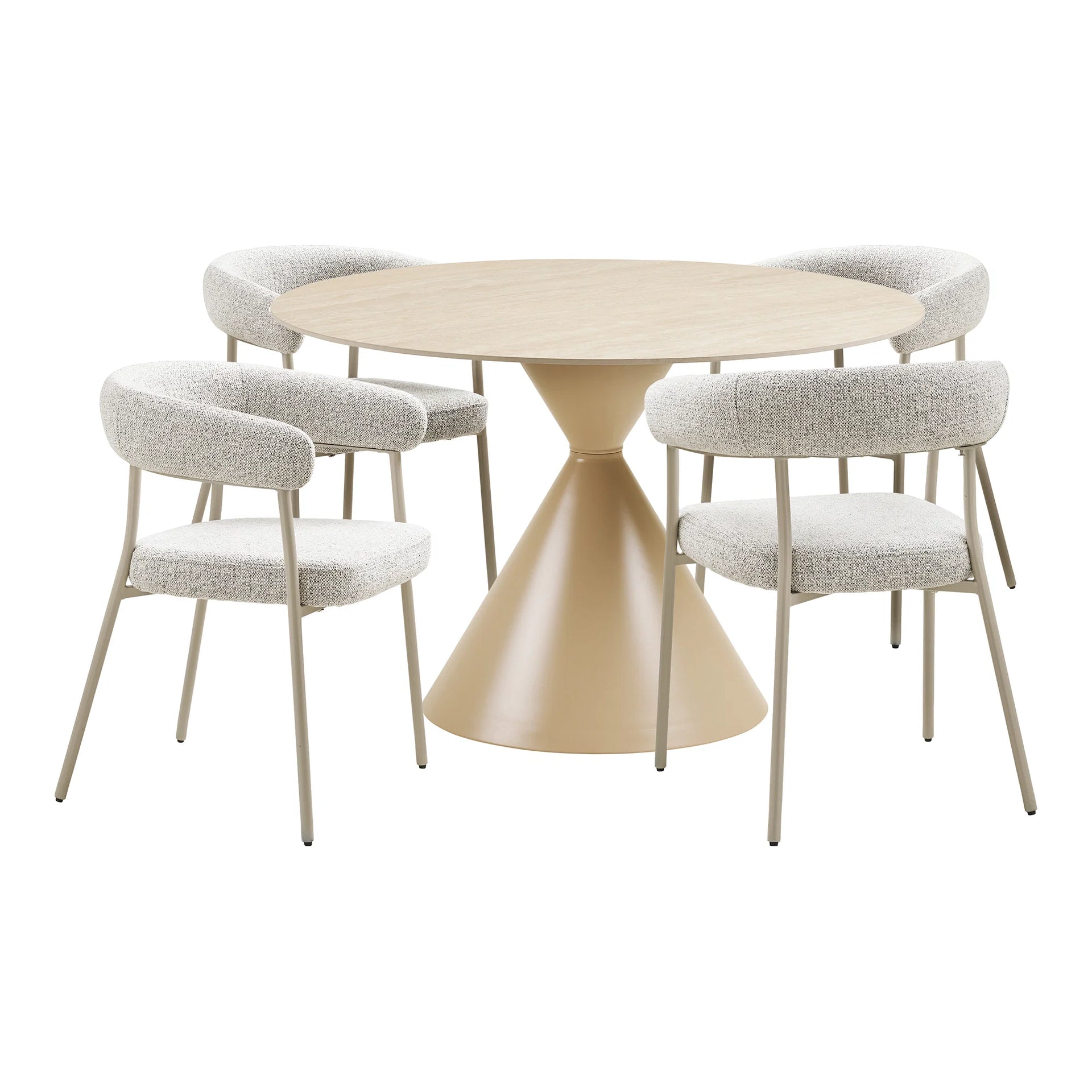 Set de mese Annecy și Trivio - Oțel, Ceramică, țesătură, compensat - Nisip