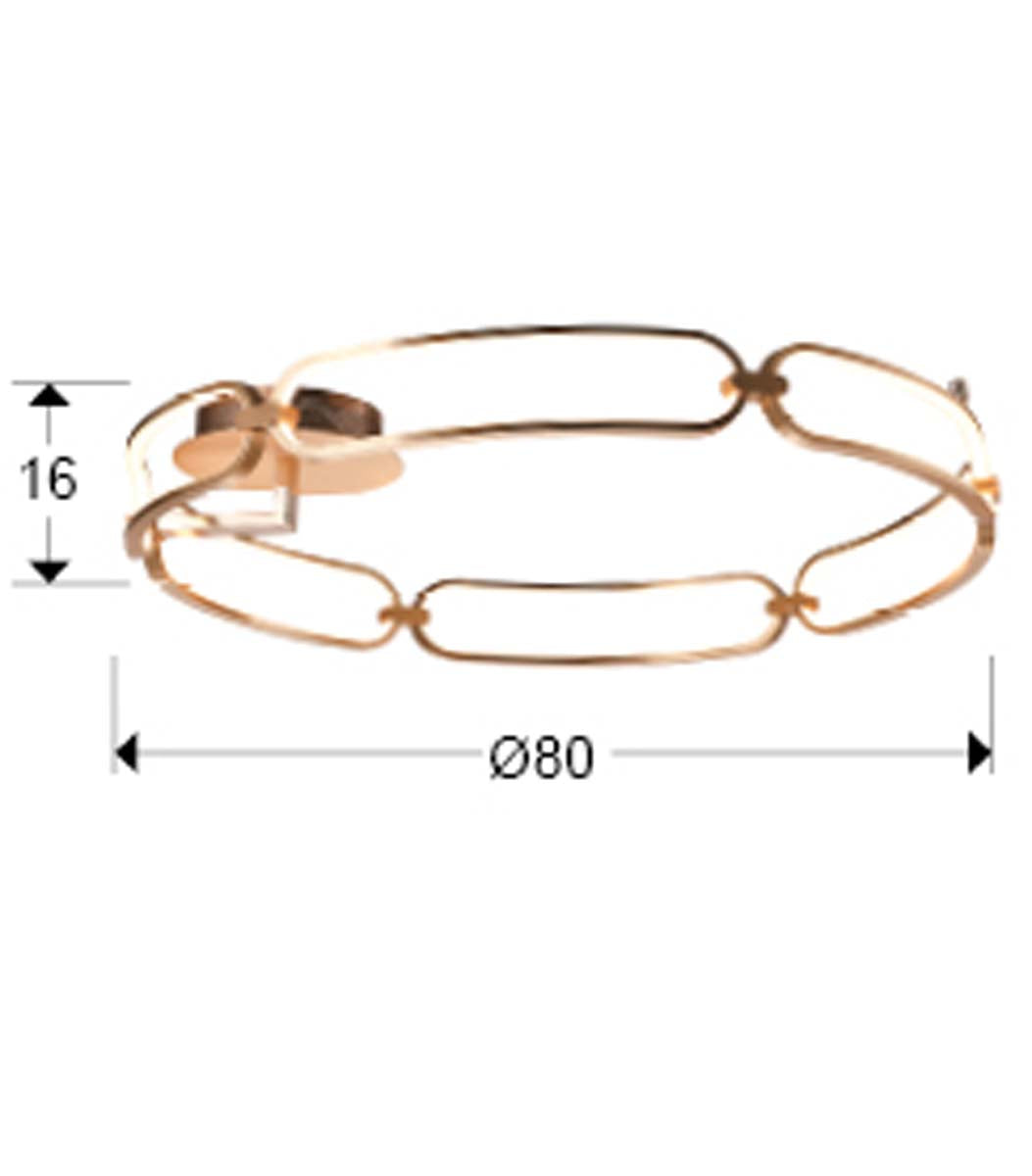 Lampă de tavan LED COLETTE 80 cm, auriu-roz