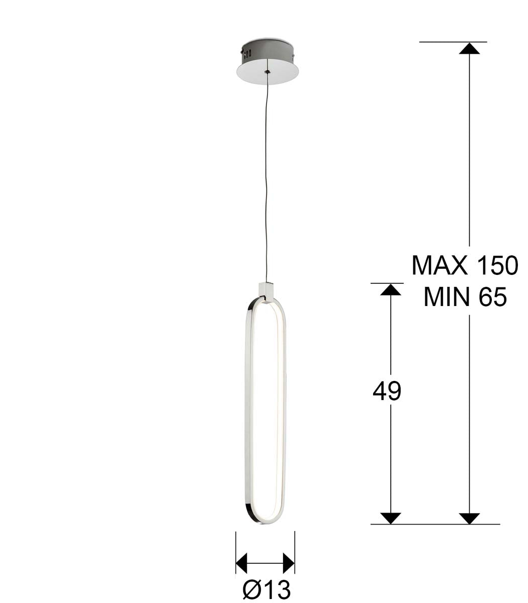 Lampă LED COLETTE 1L, crom