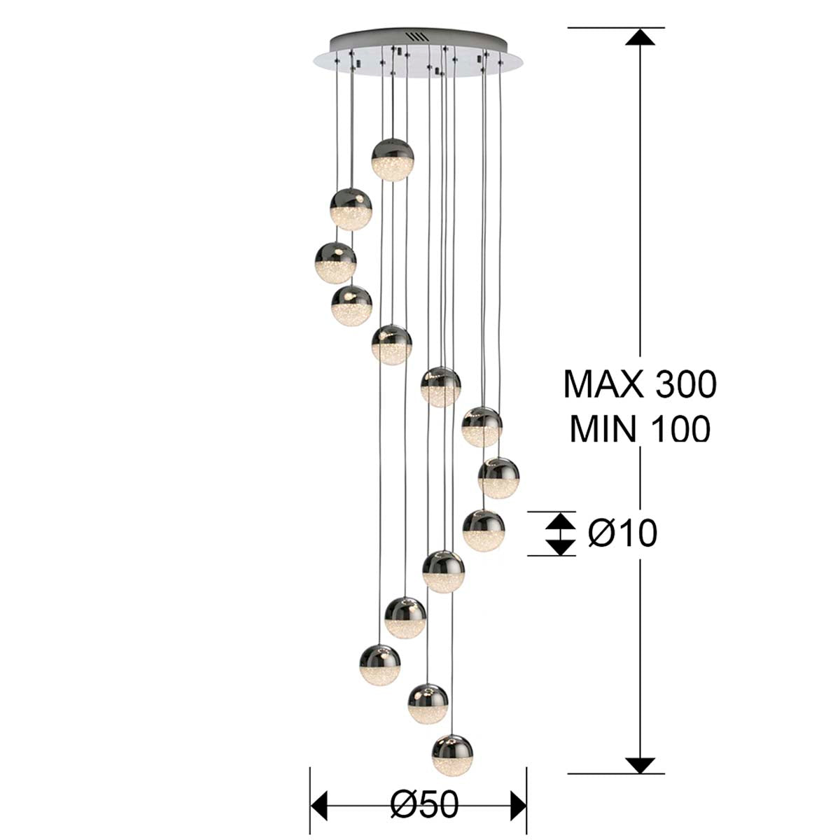 LAMPĂ LED SFERA 14L 50 cm DIMABILĂ