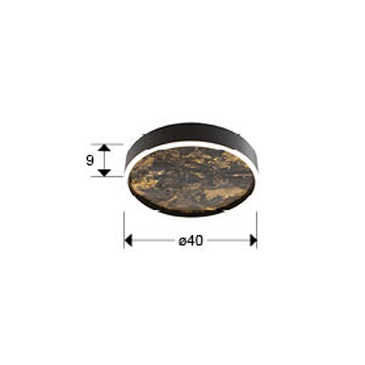 LAMPĂ DE TAVAN PIATRĂ LED CCT - NEGRU 40D