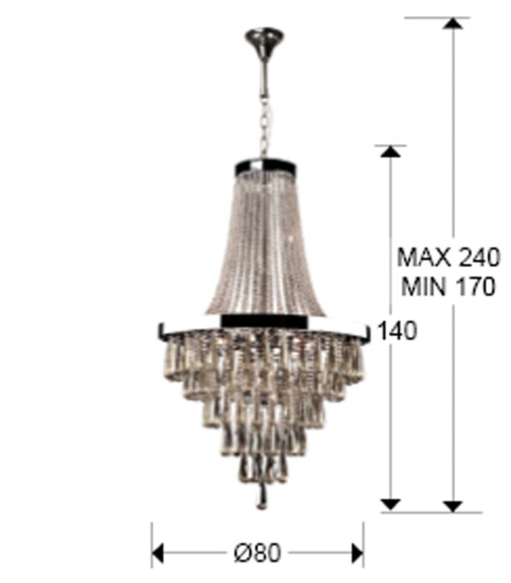 LAMPĂ DE PALAT, 22L., MET/CRISTAL