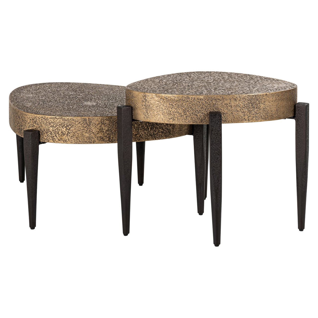 Coffee Table Marquee Black/Gold (Set Of 2)
