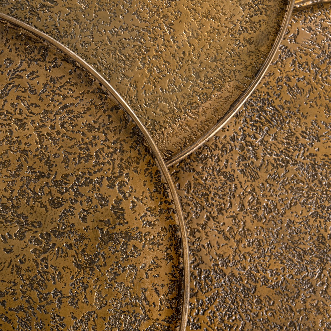 Coffee Table Luton Black/Gold (Set Of 3)