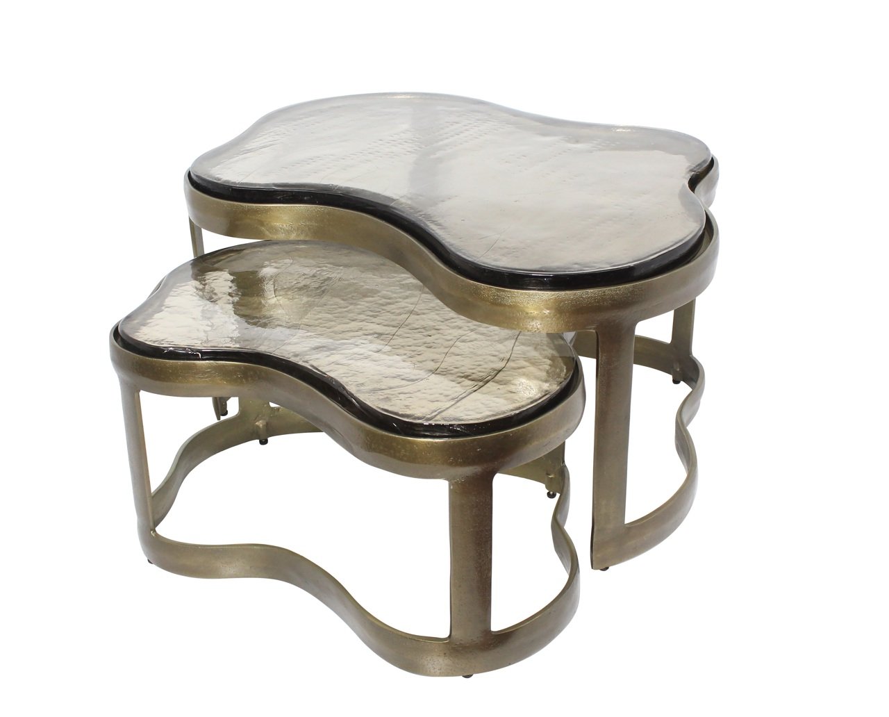 Tavolino da caffè Fairfield in ottone anticato (set da 2)