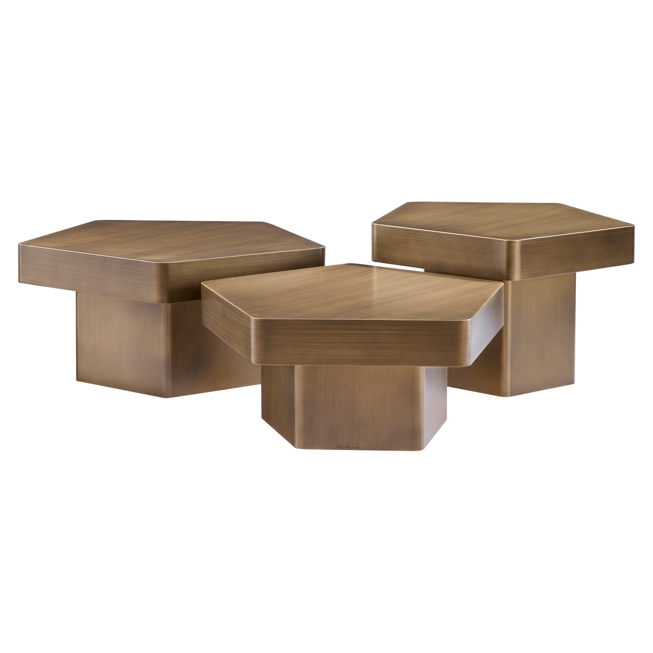 Coffee Table Hexa Brushed Gold (set Of 3) – stylish living room centerpiece