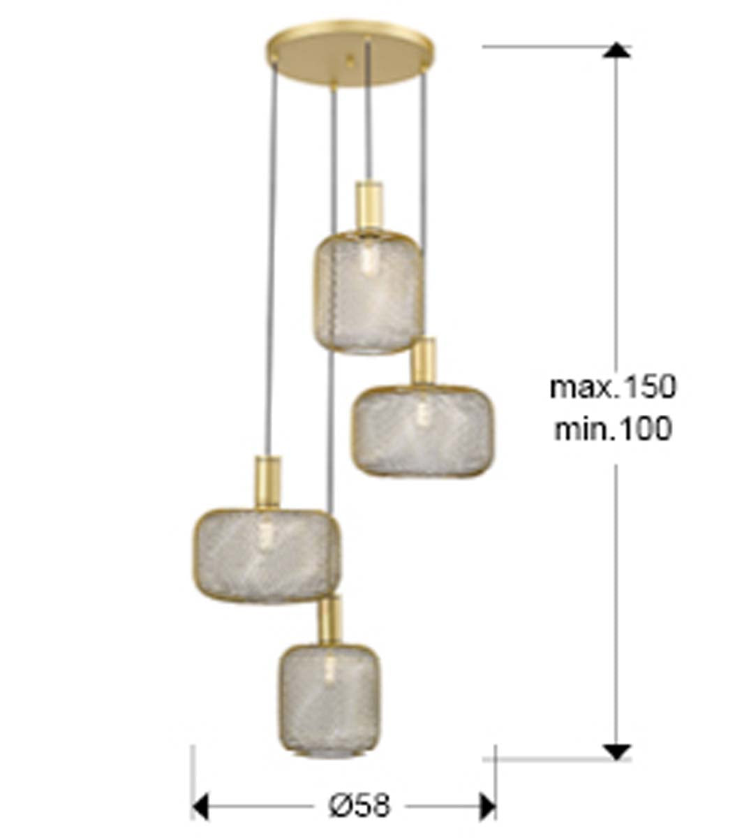 LAMPĂ ROTUNDĂ OSIRIS 4L, AURĂ