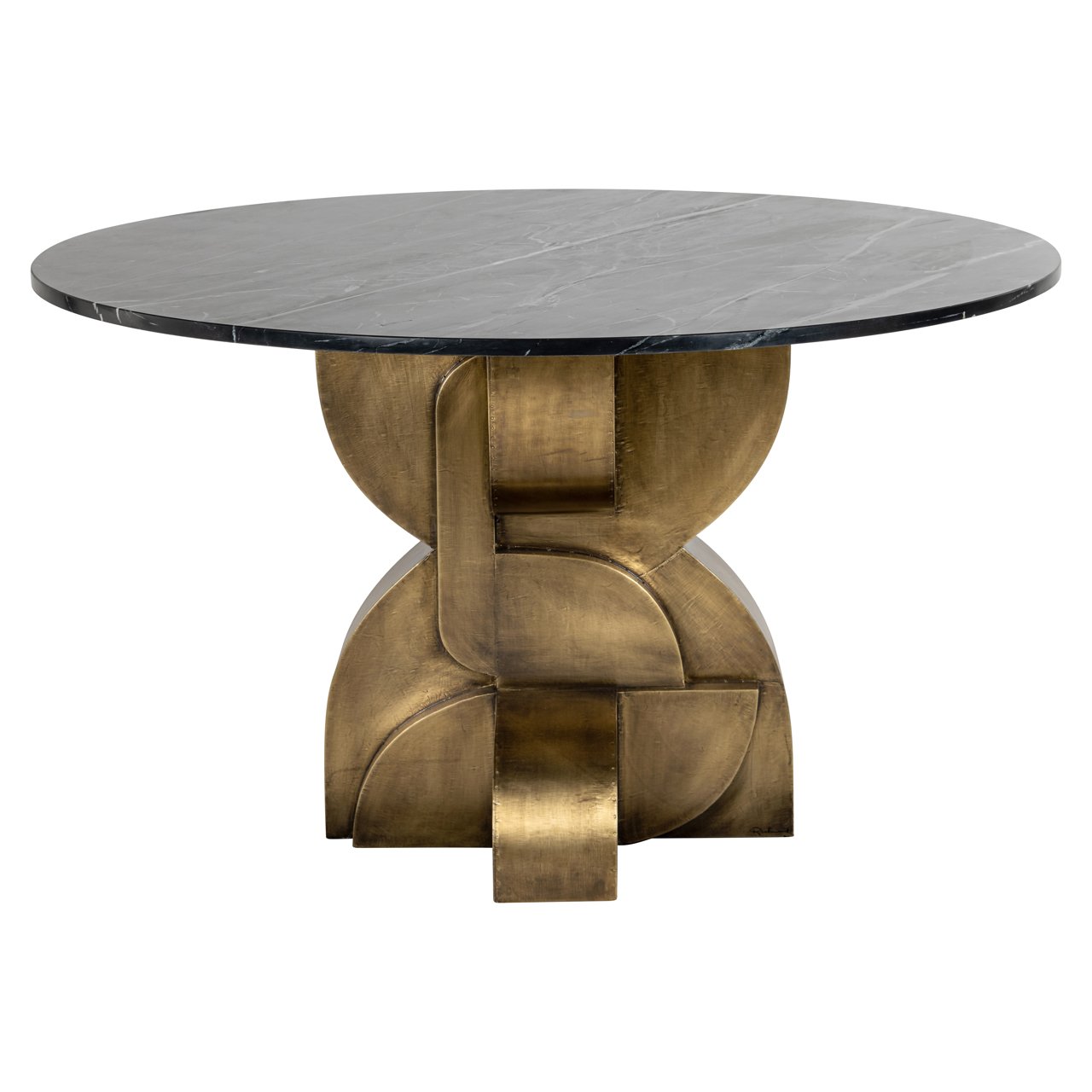 Dining Table Maddox Black/Gold 130ø
