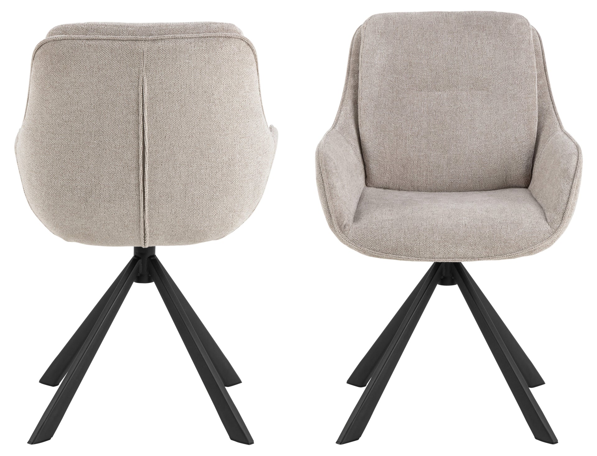 SCAUN DE DINING CARRIE CU COTIERĂ NEGRU