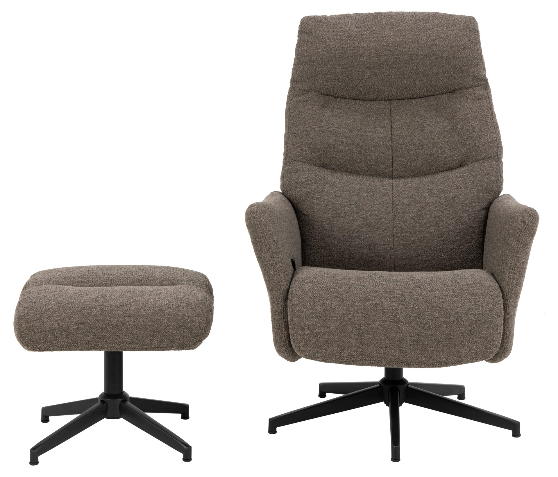 RECLINER LONDON CU TABURET NEGRU