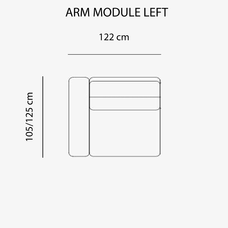 CORNER CAPRI - 1-seater module with armrest