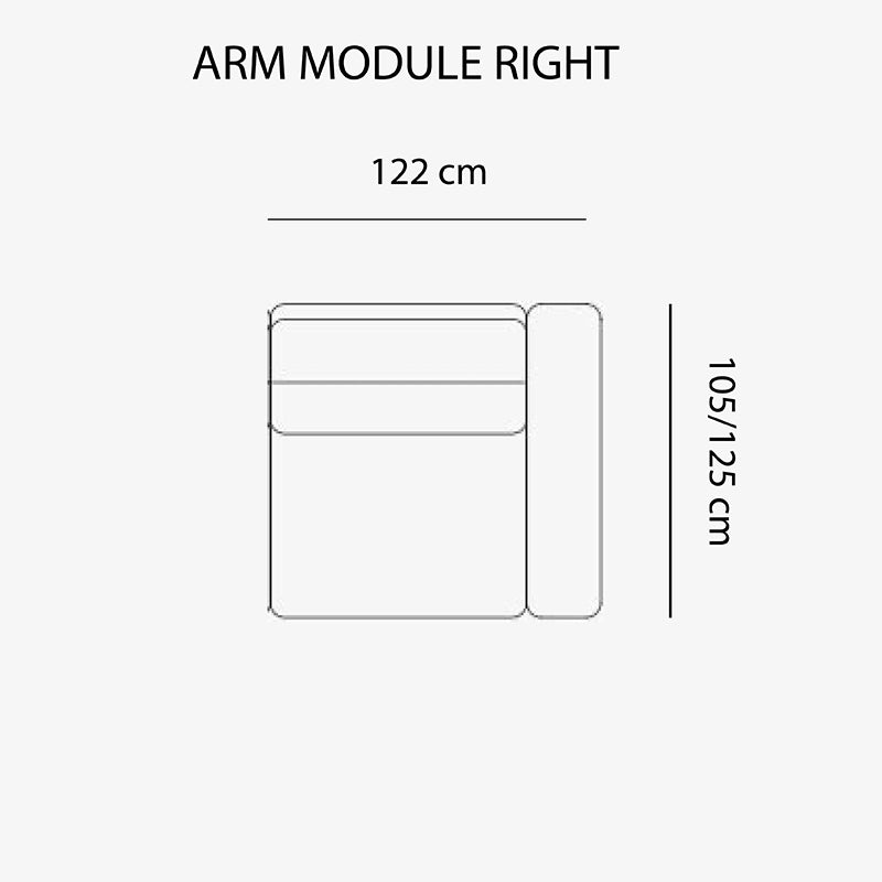 CORNER CAPRI - 1-seater module with armrest