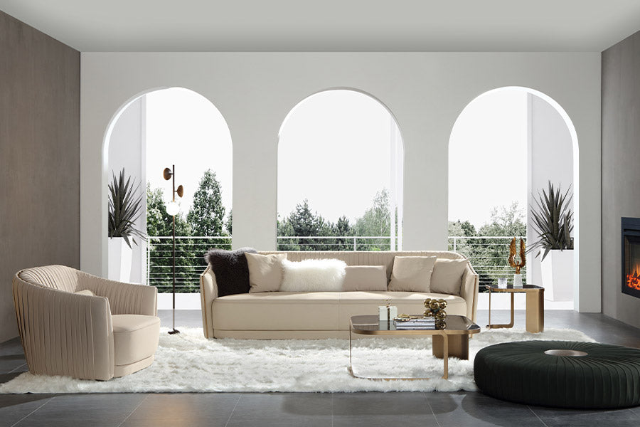 Masă de Colț Velino - Marmură Travertine