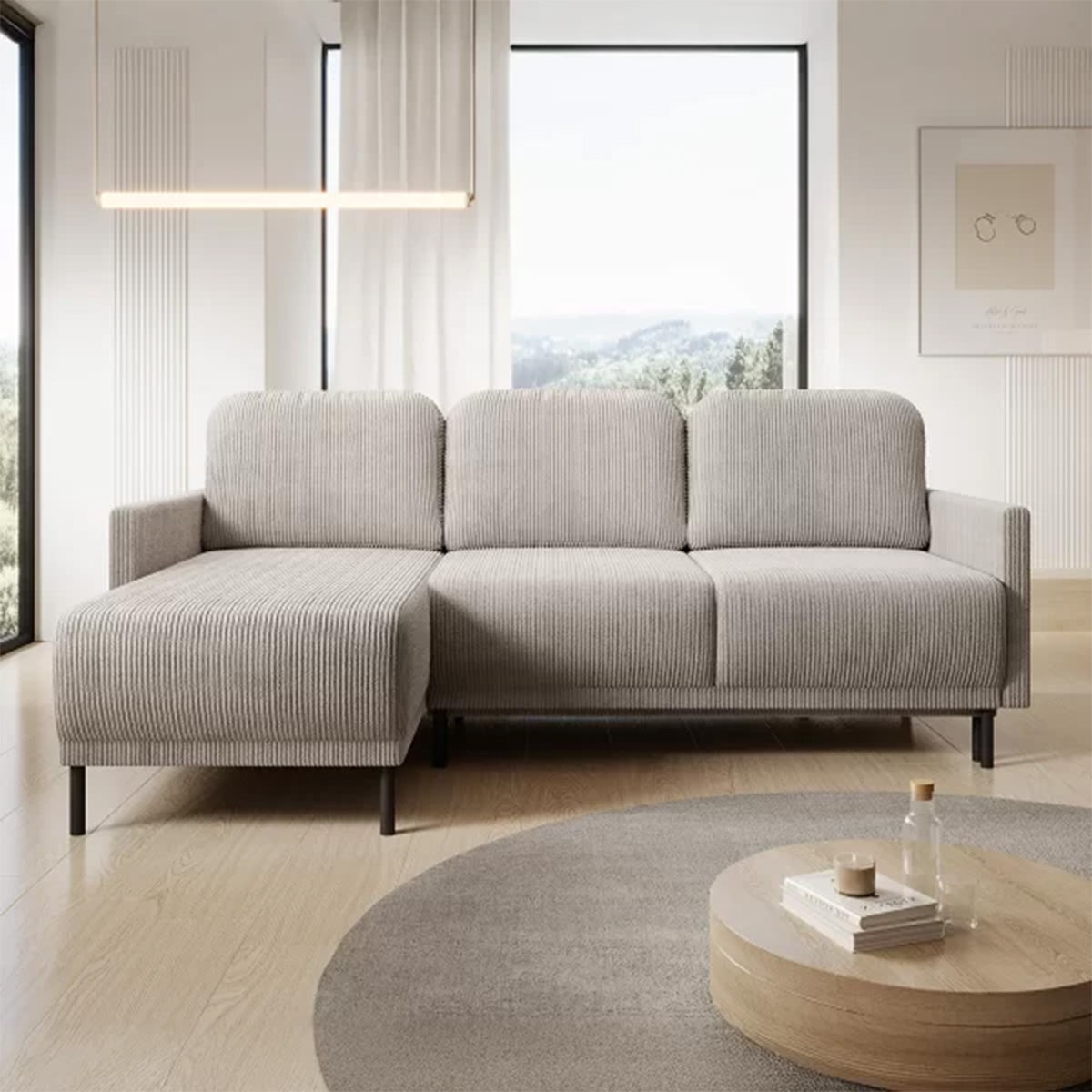 Divano angolare estensibile VITELLO - design contemporaneo con comfort notevole 