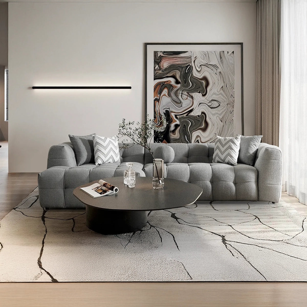 Composizione RELAXO – Elegante e confortevole divano angolare componibile per il soggiorno