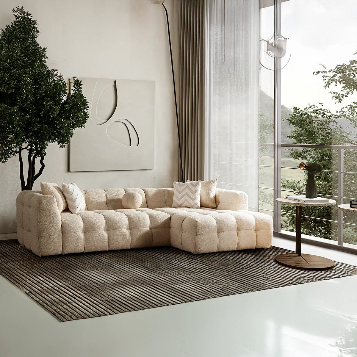 Composizione RELAXO – Elegante e confortevole divano angolare componibile per il soggiorno