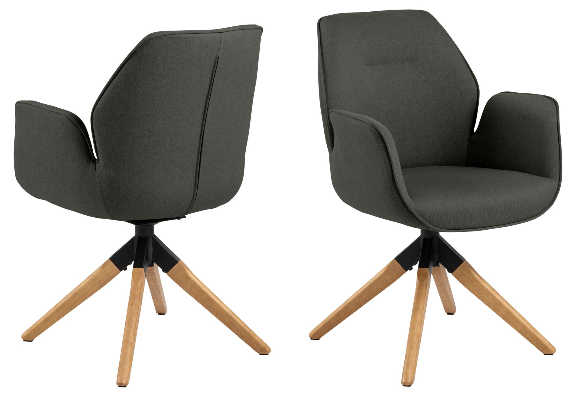 SCAUN DE DINING AURA CU COTIERĂ GRI ÎNCHIS