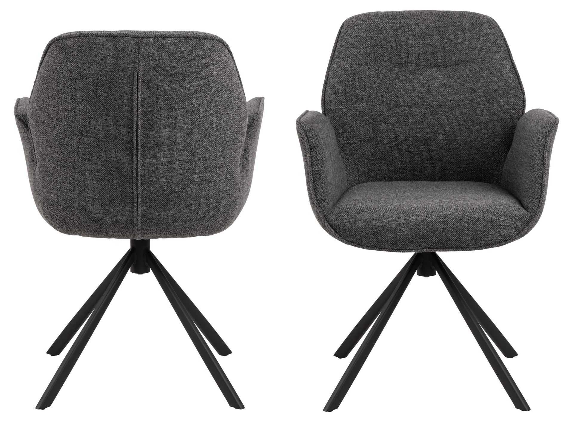 SCAUN DE DINING AURA CU COTIERĂ NEGRU